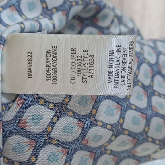 Max Studio Boho Geometric Print Tie Front Button Oversized Flowy Blouse Top - Picture 6 of 9